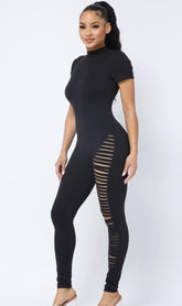 Tear Me Up Black Jumpsuit